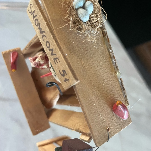 SET OF HANDMADE PRIMITIVE WINTER SNOWMAN DECOR - Picture 3 of 9